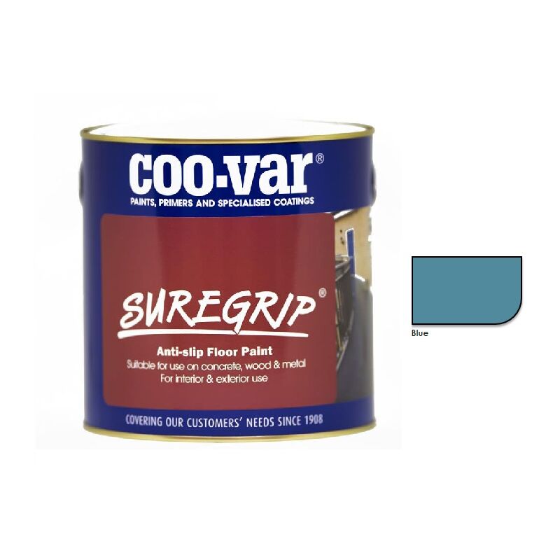 Coo-var - CooVar Suregrip Anti Slip Floor Paint - Blue - 1 Litre - Blue