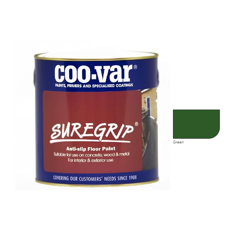 Coo-var - CooVar Suregrip Anti Slip Floor Paint - Green - 2.5 Litre - Green