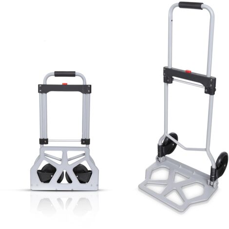 COOCHEER Carrello in alluminio, Carrello Portapacchi Pieghevole - manico telescopico extra lungo 100 cm, ideale per uso industriale e domestico, Capacità di carico massima 100 kg