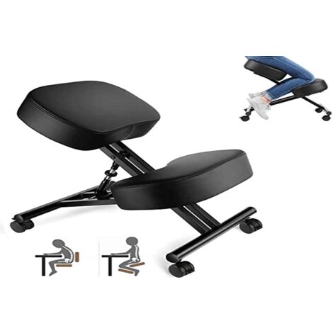 COOCHEER Sedia Ergonomica Inginocchiata, Tessuto, Nero, Stile Classico