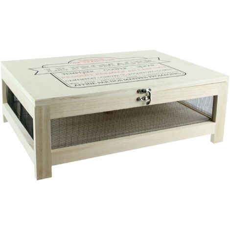 COOK CONCEPT Cantina Formaggi con Vassoio, Legno/Acciaio Inox, Beige, H14,8 x 27 x 39 cm