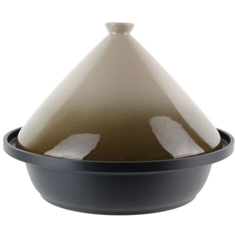 Cook Concept Tajine Induzione Fusione di Alluminio Rotonda 30 cm, Vetroceramica Talpa Cucina Pirofila, Acciaio Inossidabile, Nero, 30.2 x 30.2 x 23 cm