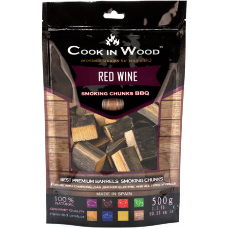Cook In Wood - Chunks de Ahumado de Barrica de Roble de Vino Tinto - 0,5 kg