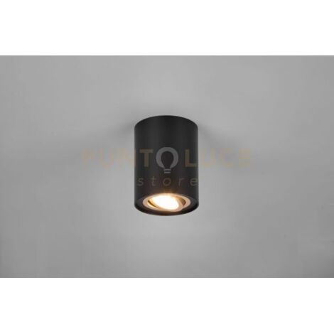 COOKIE CILINDRO SPOT ORIENTABILE NERO + ORO D. 9,6CM H. 12,5CM  1 LUCE ATTACCO GU10