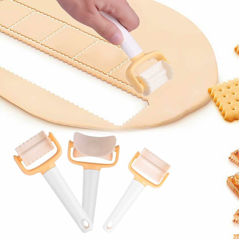 Cookie Cutter, 3 Pièces Kit de Moule à Biscuit Plastique Découpoir Multifonctions Accessoires De Cuisine Outil pour Pizza Gâteau Pain DIY Outil de