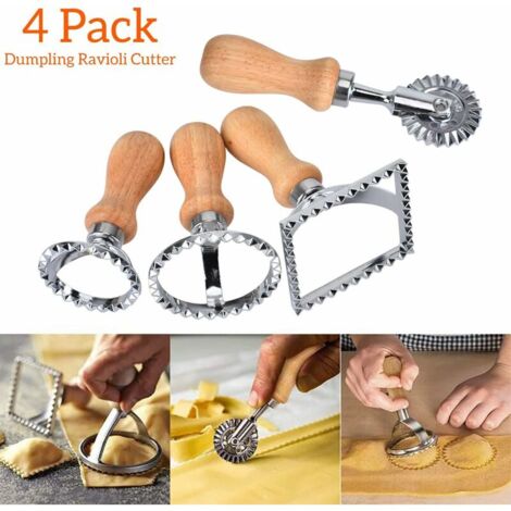 Cookie Cutter, Kids Cookie Cutter, 4 Piece Cookie Cutter, Aluminum Round & Square Ravioli Cutter