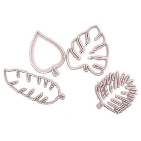Cookie Cutters, Palm Leaf Cookie Cutters, 4-Piece Tropical Palm Leaf Cookie Cutters for Luau Cake Decoration