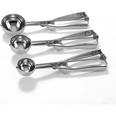 Cookie Scoop, Ice Cream Scoop, Cookie Scoops pour la cuisson ensemble de 3 avec Cookie Dough Scoop, 3Pcs Cookie Scooper pour la cuisson, acier inoxydable Cookie Scoop ensemble