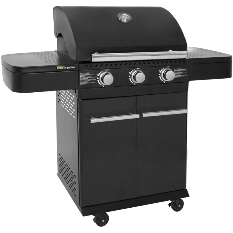 Cook'in Garden - Barbecue au gaz fyra avec thermomètre - 3 brûleurs