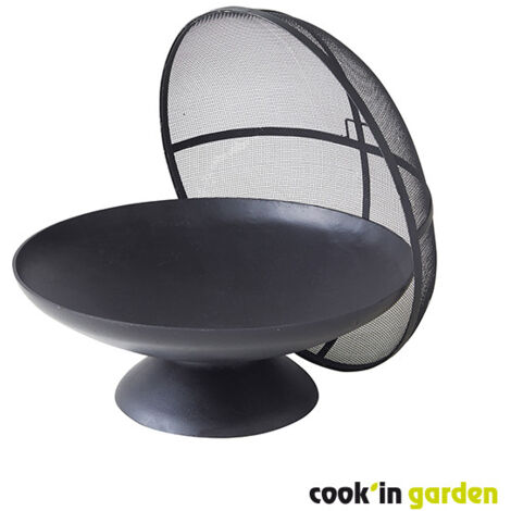 Cook'In Garden – Brasero fonte JUNTO Ø 58 cm – Cloche en acier – Pour charbon et bois – Poids 14 kg – Ambiance cozy en extérieur