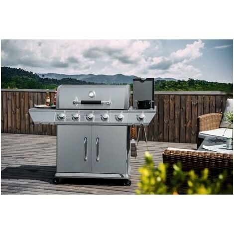 COOKING BOX Barbecue a gaz DUKE 5 Feux + side COO9760066 Cookingbox Duke Barbecue à gaz 5 feux Grille + plancha