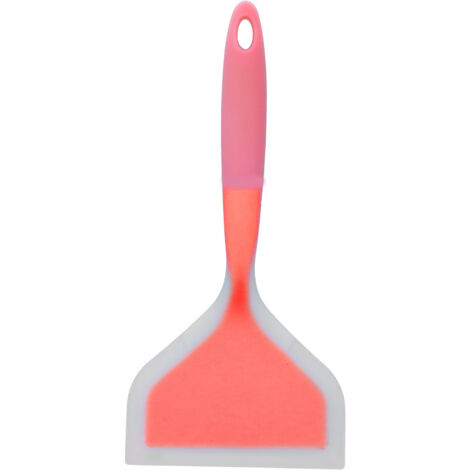 Cooking Spatula Transparent Twocolor Silicone Wide Mouth Frying Spatula Pancakes Fried Shovel for Home Kitchen(Orange Spatula Head )