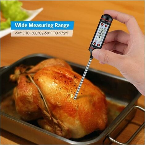 KULUNER TP-01 Waterproof Digital Instant Read Meat Thermometer with 4.6 Folding Probe Backlight & Calibration Function for Cooking Food Candy, BBQ