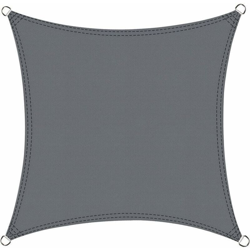 Cool Area Voile d'ombrage carré 2.5x2.5m Imperméable Toile Ombrage uv Protection pour Patio Jardin, Terrasse,Extérieur, Balcon,Couleur Gris,