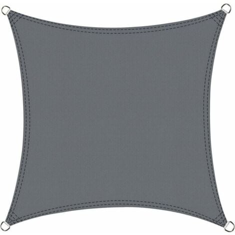 AAMUNPA Cool Area Voile d'ombrage carré 2.5x2.5m Imperméable Toile Ombrage UV Protection pour Patio Jardin, Terrasse,Extérieur, Balcon,Couleur Gris,