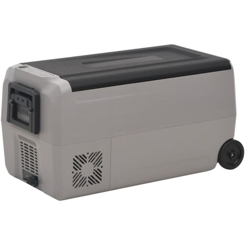 Cool Box with Wheel and Handle Black&Grey 50 L PP&PE vidaXL