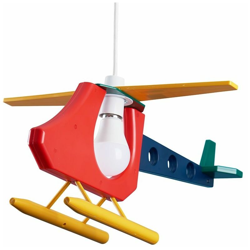 Minisun - Cool Children'S Bedroom 3D Colourful Helicopter Ceiling Lamp Pendant Light Shade