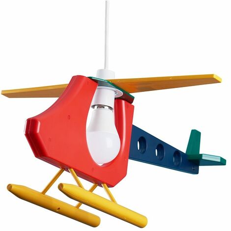 Cool Children S Bedroom Nursery 3d Colourful Helicopter Ceiling Lamp Pendant Light Shade