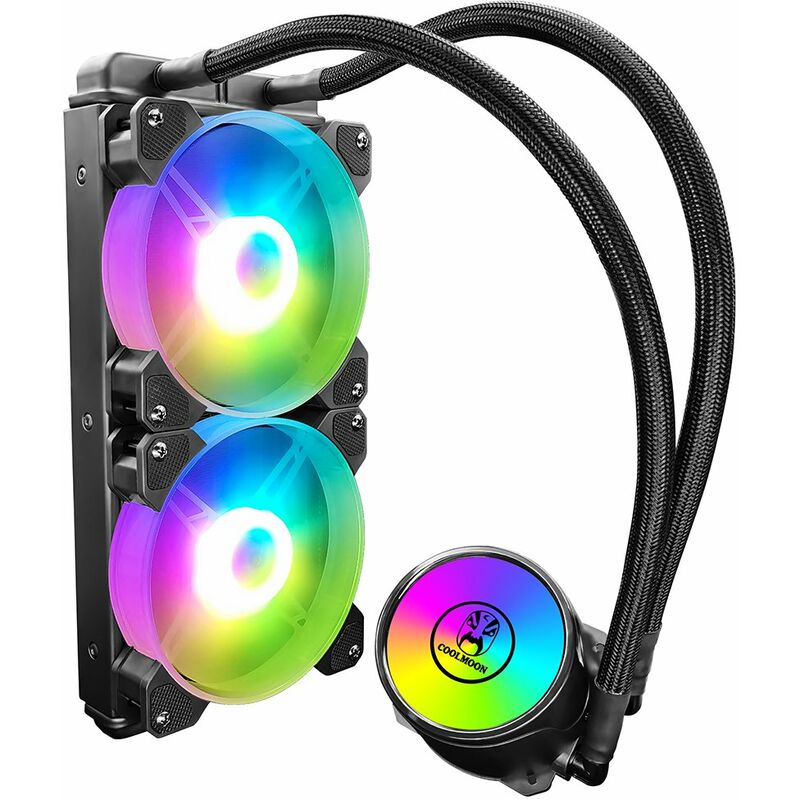 

COOL MOON cold moon 240 Enfriador de agua de una pieza para PC con ventiladores silenciosos RGB de 120 mm CPU Radiador de liquido para LGA775 / 115X