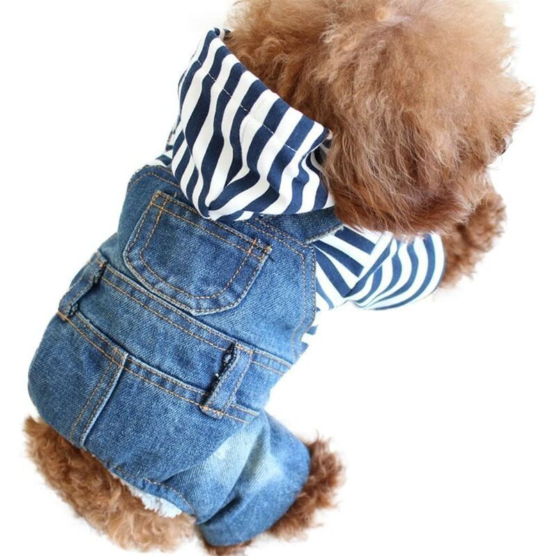 

Cool Vintage Chaqueta de mezclilla desteñida Mono Ropa de mezclilla azul para perros pequeños Mascota (L)