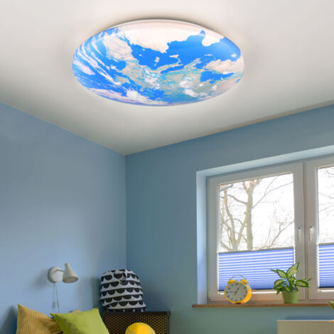 Coole LED Deckenleuchte TERRA mit Weltkugelcover aus Kunststoff, Ø 37cm