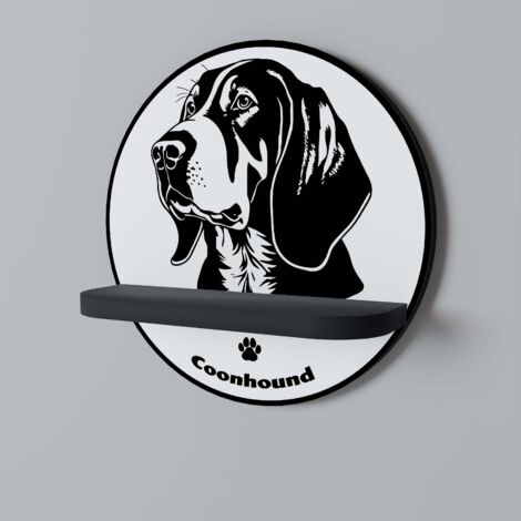 COONHOUND DOG Rundes Regal Schwarz