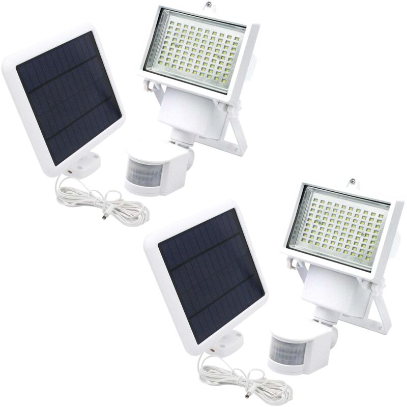 2 Projecteurs solaires sensor COOPER Blanc 1000LM 2 Projecteurs solaires sensor COOPER Blanc 1000LM