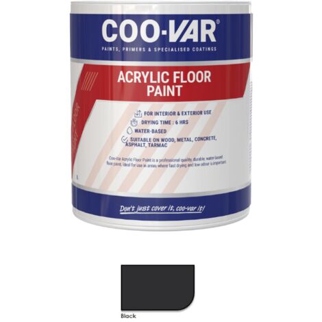 CooVar Acrylic Floor Paint - Black - 1 Litre