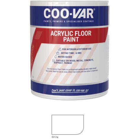 CooVar Acrylic Floor Paint - White - 1 Litre