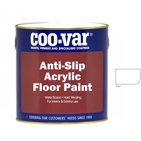 CooVar Anti Slip Acrylic Floor Paint - Clear - 2.5 Litre