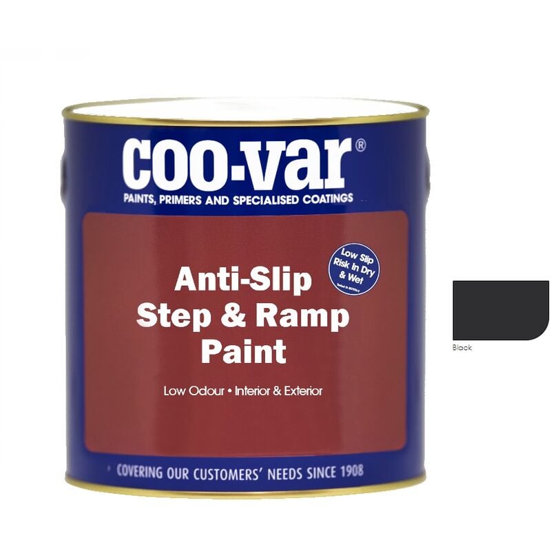 Coo-var - CooVar Anti Slip Step and Ramp Paint - Black - 1 Litre - Black