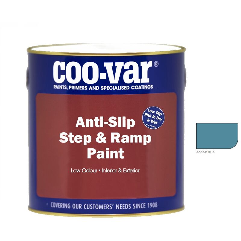 Coo-var - CooVar Anti Slip Step and Ramp Paint - Access Blue - 1 Litre - Access Blue