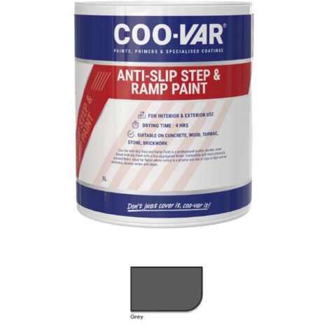 CooVar Anti Slip Step and Ramp Paint - Grey - 1 Litre