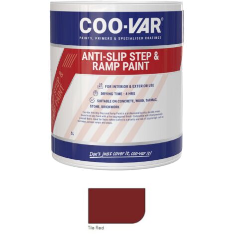CooVar Anti Slip Step and Ramp Paint - Tile Red - 1 Litre