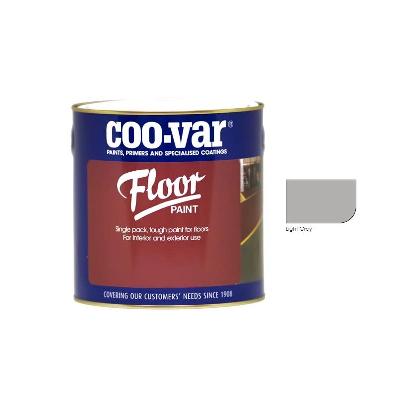 Coo-var - CooVar Floor Paint - Light Grey - 1 Litre - Light Grey