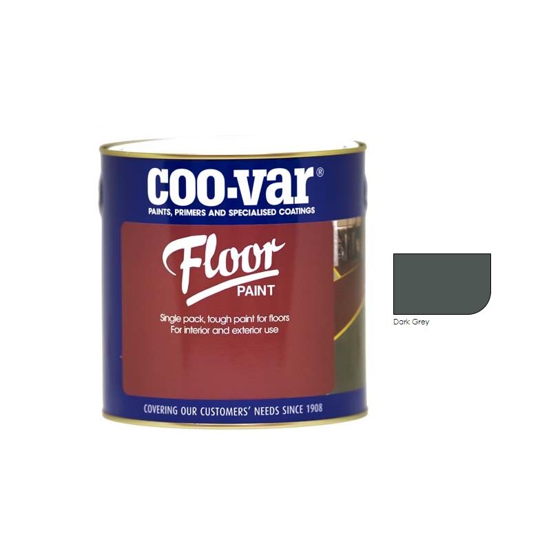 Coo-var - CooVar Floor Paint - Dark Grey - 5 Litre - Dark Grey