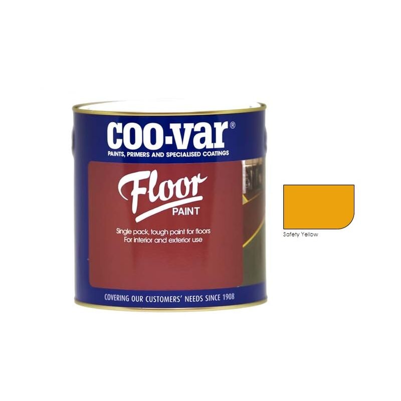 Coo-var - CooVar Floor Paint - Safety Yellow - 1 Litre - Safety Yellow