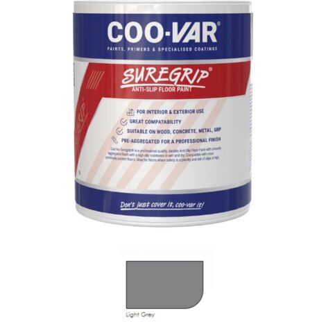 CooVar Suregrip Anti Slip Floor Paint - Light Grey - 1 Litre