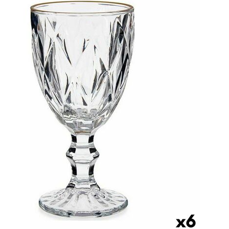 Copa de vino Dorado Transparente Vidrio 6 Unidades (330 ml) 4899888551775 S3619018 Vivalto