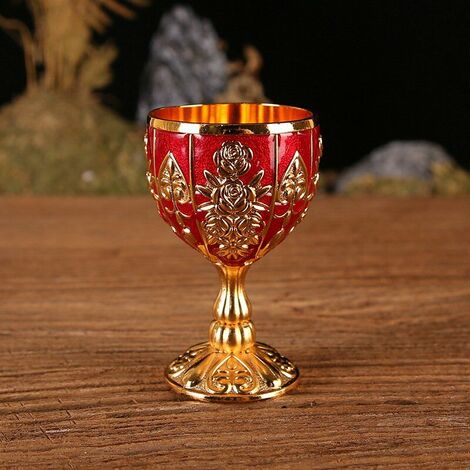Copa de vino en relieve de metal vintage, copa de vino hecha a mano vintage con patrón de flor grabado, copa de licor, copa de vino, cáliz, decoración artesanal para bodas, decoración del hogar, copa