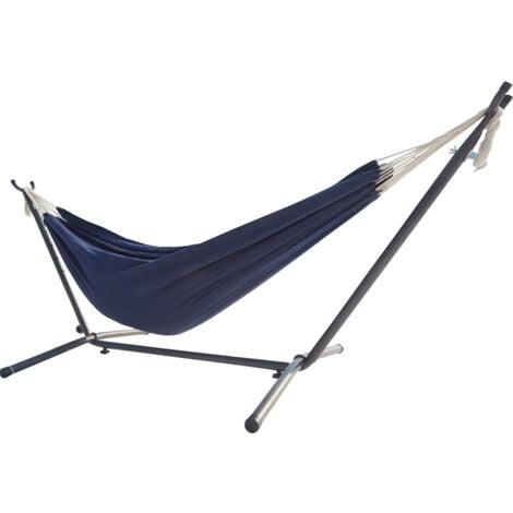 Copacabana bleu/vert - Hamac sur pied 2,6 m avec toile en tissu