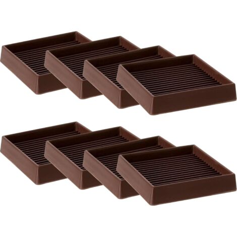 Copas de goma cuadradas para ruedas de muebles de 4 x 4 pulgadas con agarre antideslizante (paquete de 8) - Almohadillas y protectores de suelo para patas de muebles aprobados por el cliente