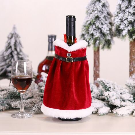 Copas de vino refrigeradas, decoraciones navideñas para mesa de cocina, accesorios de vestir, adornos para botellas de Navidad, elegantes vasos para beber,A,CHINA