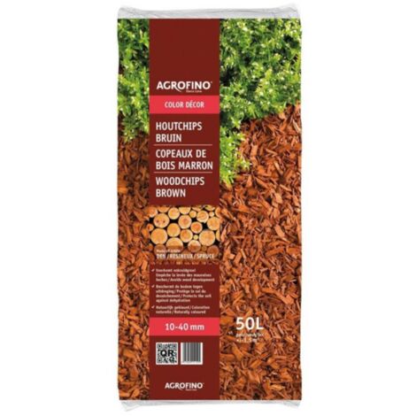 Copeaux de bois Agrofino COLOR DECOR BRUN 50L 10/40mn