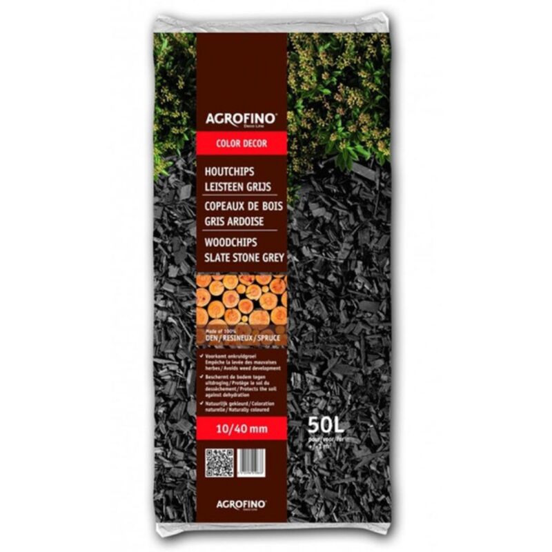 Copeaux de bois Agrofino color decor gris ardoise 50L 10/40mn