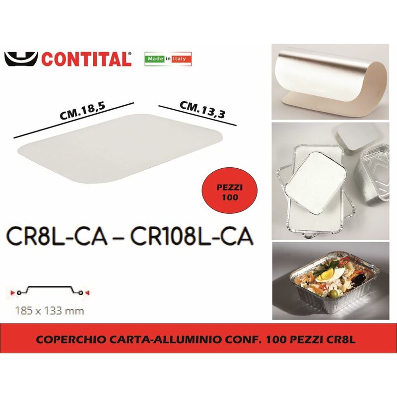 Coperchi carta-allum. set 100 pz. CR8L