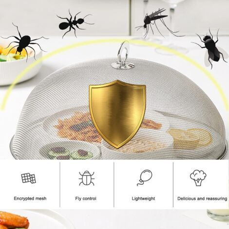 Coperchio antimosche (in acciaio inox) per alimenti e frutta, per alimenti, formaggi, torte, ecc.