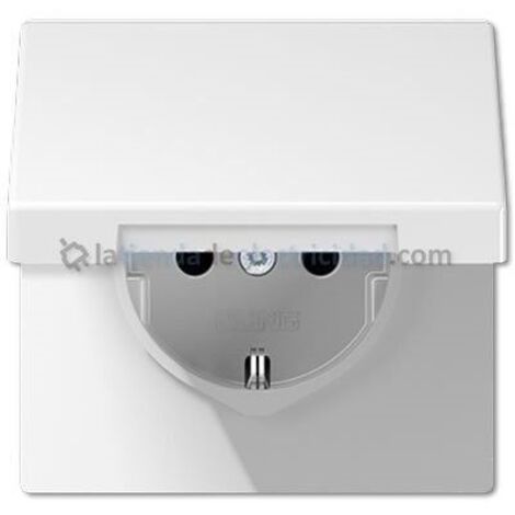 Coperchio base spina Schuko 2P + TT con coperchio BIANCO JUNG LS 1520 BFKIKL WW