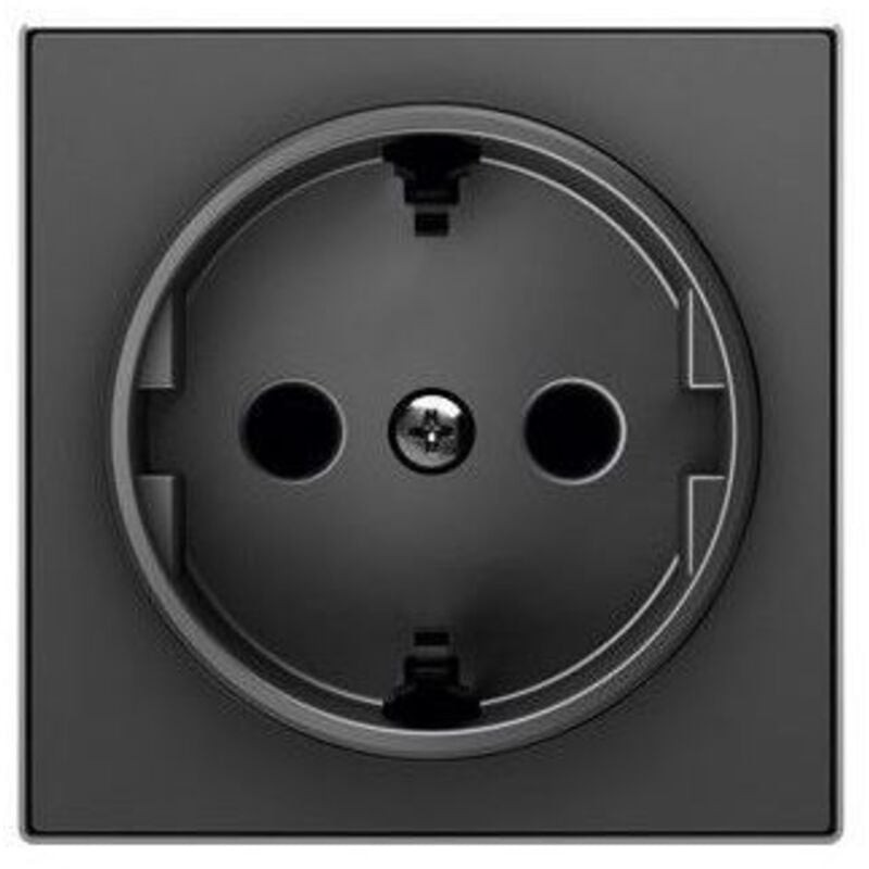 Copri base spina schuko 2P + tt nero morbido