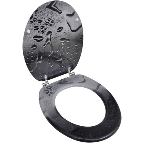Coperchio da Toilette in MDF con Modello Gocce d'Acqua